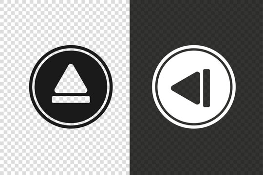Eject button vector icon set in modern media player style. Perfect for UI design, audio players, video controls, streaming apps and technology projects