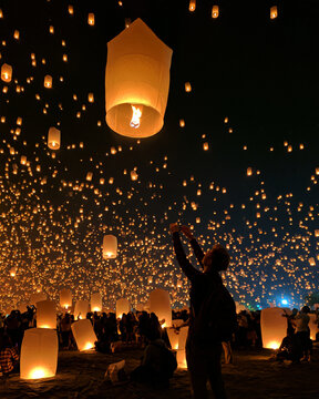 Loy Krathong and Yi Peng Festival: Captivating Lantern Celebration Under the Night Sky in Thailand