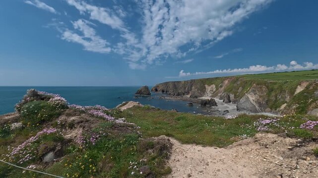 Timelapse coastal seascape in summer shimmering seapinks cloud and wave movement Waterford Epic Locations