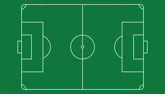 Soccer field diagram with markings and goals