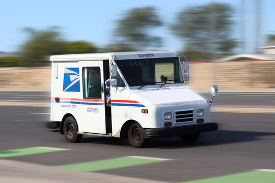 USPS Delivery Truck in Motion