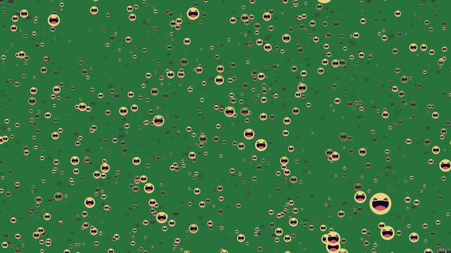 A green background with white border and screen small dots black on it water drops lots of droplets green screen animated chromakey background composition figure illustration movement