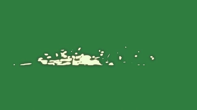 Outline of city some spots plane flying in the sky isolated on green screen background