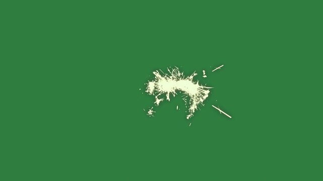 Small white object and smiley face clock flower spider circle balloons paint splashs isolated on green screen background