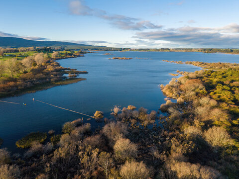 Aerial view of Lake Rerewhakaaitu, one of the many attractive bodies of water in the Rotorua Lakes district, New Zealand