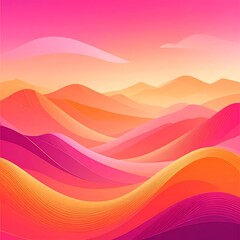 Fototapeta premium A vibrant abstract landscape with wavy hills