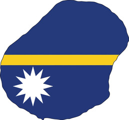 Obraz premium Nauru map shape with national flag design pacific ocean pacific island geography cartography