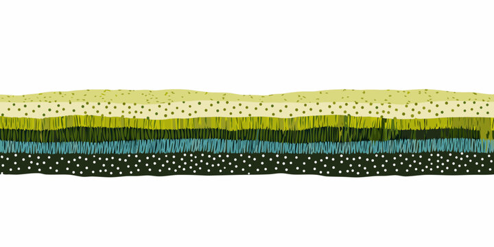 Horizontal soil layers vector illustration with dotted and striped textures