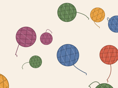 Yarn Balls Pattern Knitting Craft Background