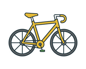 Obraz premium Yellow road bike for sport and recreation, thin tires