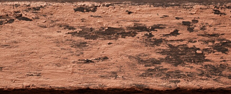 Rustic texture with chipped paint, aged material pattern, coarse structure. Natural copper brown background for graphic design, surface overlay, layered worn marks distressed texture