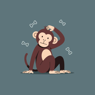 Monkey Thinking on Ground