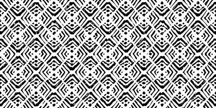 Geometric pattern with interlocking shapes black and white vector illustration
