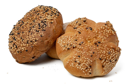 The Begel bread isolate on white for mockup, high resolution image, stacking focus techniq.