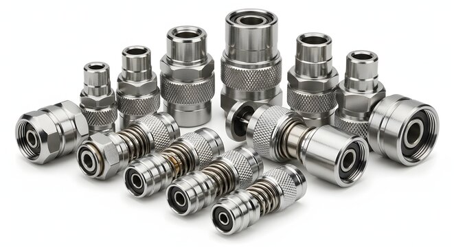 Arrangement of various quick connectors for fluid and gas applications.