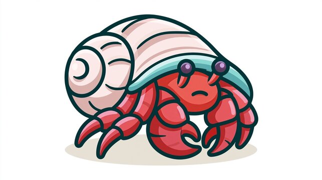 Hermit crab icon is shown as a line drawing with color.
