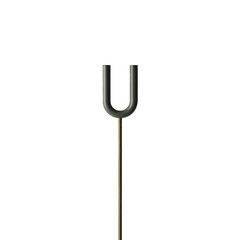 A metallic tuning fork stands against a plain background © tripoint