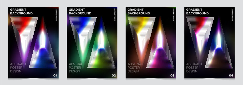 Futuristic Spotlight Gradient Background Collection with Abstract Light Beams and Neon Stage Effects