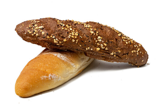 The Beguette bread isolate on white for mockup, high resolution image, stacking focus techniq.