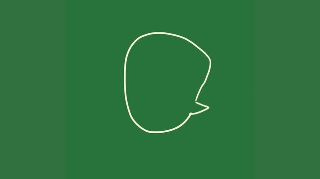 A green background with white outline of man ' s head and face green screen animated chromakey background design frame layers motion creative depth movement colorful cartoonish elements