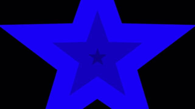 Blue Star Shape Transition Animation with Glowing Geometric Reveal, Smooth Seamless Motion Graphics, Abstract Overlay for Creative Video Projects