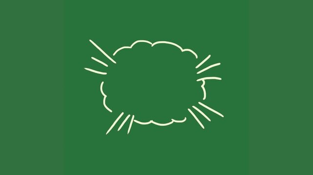 A green background with white outline of cloud and sun green screen animated chromakey background elements depth movement scene expression illustration motion gesture style frame colorful