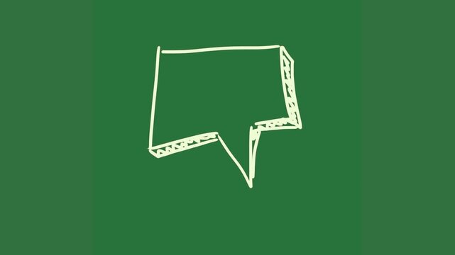 A white speech bubble on green background and with outline of map green screen animated chromakey background composition expression design illustration creative backgrounds motion figure