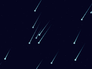 Dramatic Meteor Shower Starfield Vector Background © iushakovsky