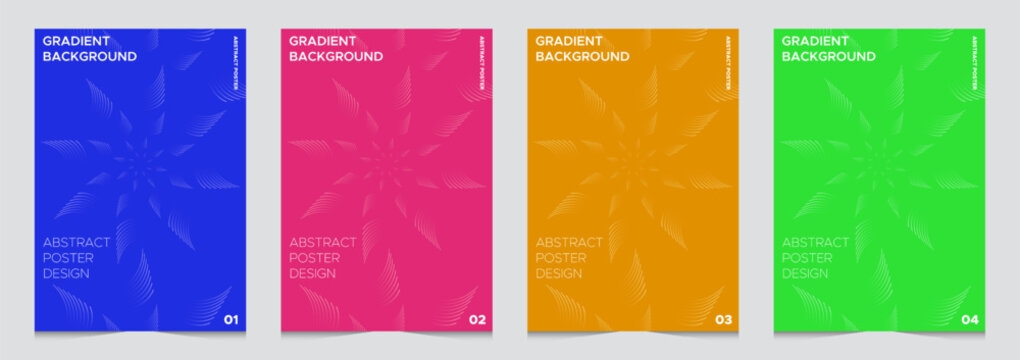 Minimal Geometric Line Background Set with Modern Abstract Star burst Patterns and Bright Colors
