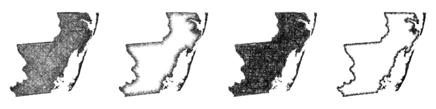 Sketch Worcester County (Maryland) outline map design set