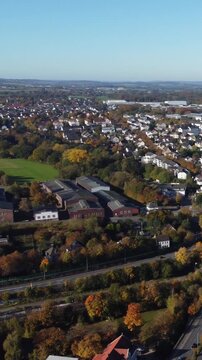 Aerial view of menden sauerland germany during autumn