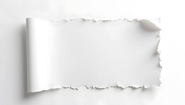 Poster Paper Mockup with Torn Edges and Subtle Shadows on Clean Light Background, Ready for Design or Promotional Text
