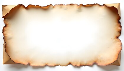 Fototapeta premium Parchment Paper Background with Burnt Edges, Warm Sepia Gradients, and Distressed Texture for Vintage Design and Empty Space