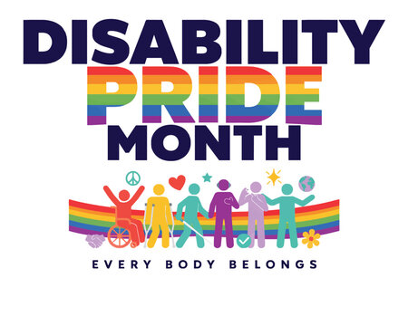 DISABILITY PRIDE MONTH vector illustration isolated on white background