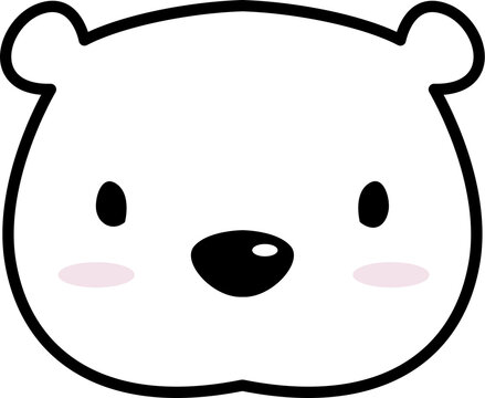 bear polar icon face head cartoon symbol character illustration white