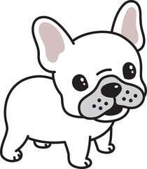 Naklejka premium dog french bulldog icon logo puppy pet doodle character cartoon illustration