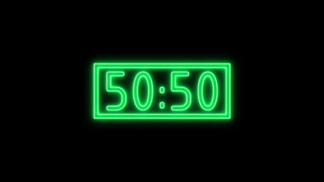Running dynamic light animation motion graphics.Countdown animation engaging timer visuals for events on black background.