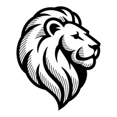 Fototapeta premium lion engraving vector illustration art