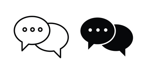 Naklejka premium Chat icon bundle modern line and clipart style collection