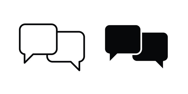 Chat bubble icon bundle modern line and clipart style collection