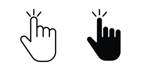Obraz premium Hand click icon bundle modern line and clipart style collection