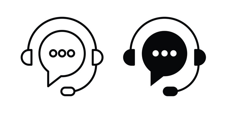 Live chat icon bundle modern line and clipart style collection