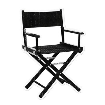Iconic Black Director's Chair, a classic symbol of film production, cinema, and creative leadership, isolated on white for entertainment industry design and branding assets.
