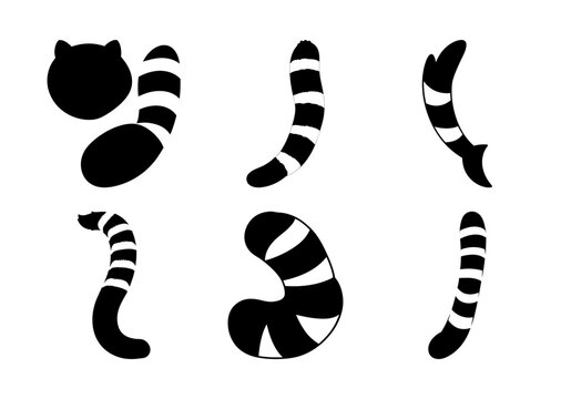 Black and white zebra and raccoon abstract vector icons - Minimalist vector icons featuring stylized zebra and raccoon patterns in black and white for modern graphic design projects.