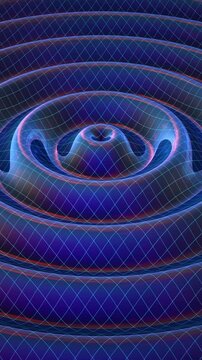 Scientific representation of space being deformed by gravitational waves.
