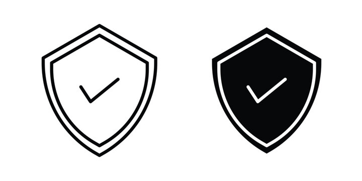 Safe icon bundle modern line and clipart style collection