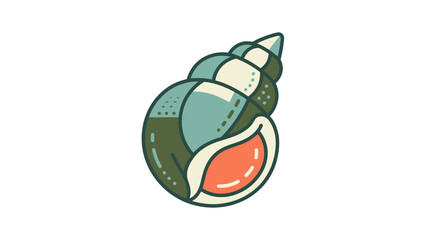 Colorful illustration of a snail shell. © Aan