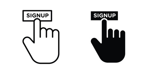 Obraz premium Sign up icon bundle modern line and clipart style collection