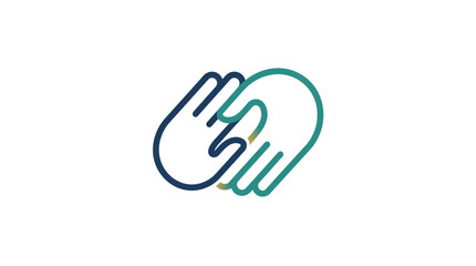 Obraz premium Abstract logo of two hands reaching out and connecting in a supportive gesture.