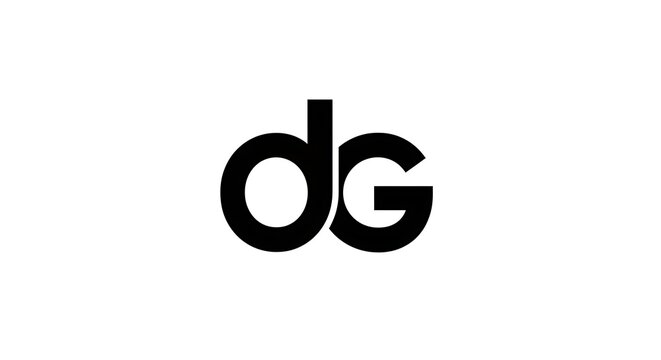 Minimal Black Letter Dg Monogram Centered on White Background